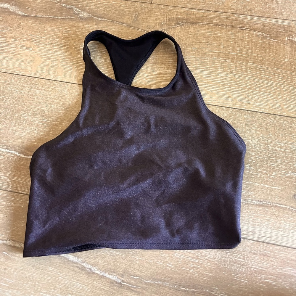 Onzie Dark Plum Shimmer Crop Top/Yoga Bra (fits size small)